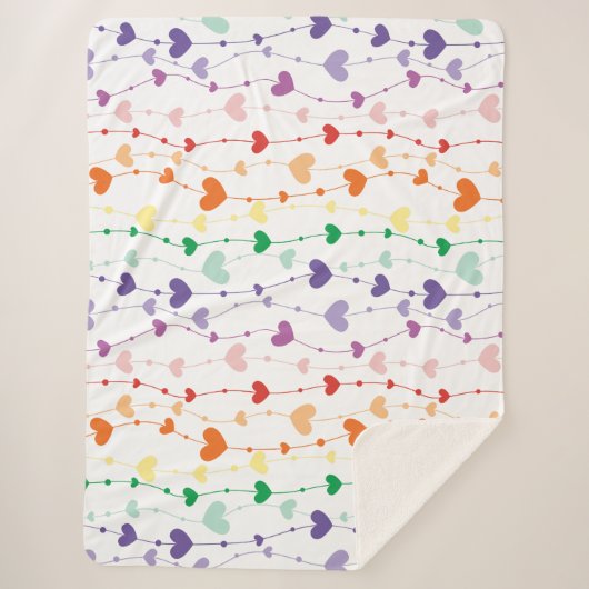  regenboogharten Patroon Kinder Sherpa Deken (Voorkant)