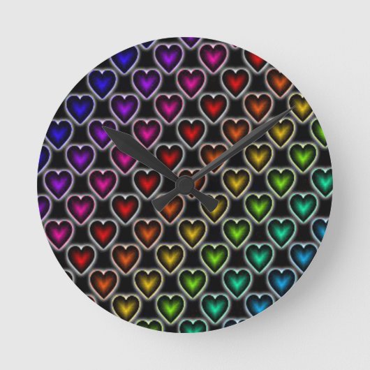 regenboogharten ronde klok (Voorkant)