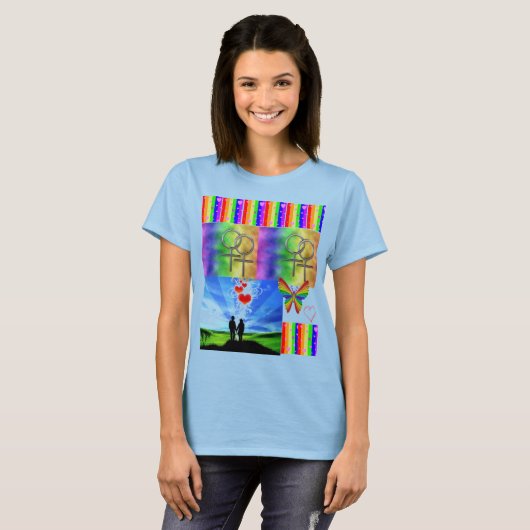regenboogharten t-shirt (Voorkant volledig)