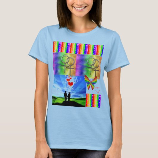 regenboogharten t-shirt (Voorkant)