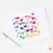Regenboogharten trots houden van kleurrijke waterv vierkante sticker (Envelop)