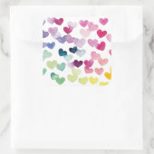 Regenboogharten trots houden van kleurrijke waterv vierkante sticker (Tas)