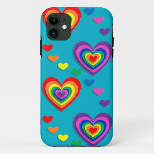 regenboogharten Valentijnsdag ifoon iPhone 11 Hoesje