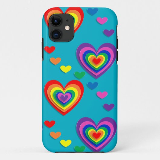 regenboogharten Valentijnsdag ifoon Case-Mate iPhone Case (Achterkant)