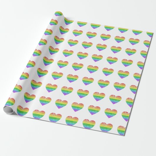 regenboogharten, verpakkingspapier cadeaupapier (Uitgerold)