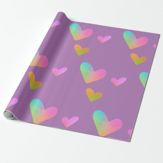 Regenboogharten — Wapenpapier Cadeaupapier (Uitgerold)