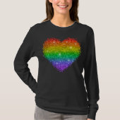 regenbooghartglitter t-shirt (Voorkant)