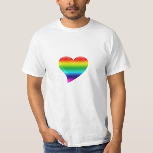 regenbooghartpride kleuren lgbt lgbtq t-shirt (Voorkant)