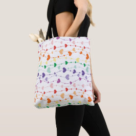  regenbooghartspatroon tote bag