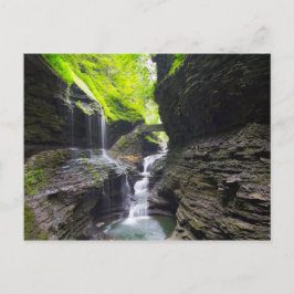 RegenboogHerfsten en cascade, Watkins Glen, New Yo Briefkaart