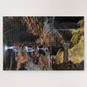 RegenboogHerfsten in Watkins Glen met herfstvullin Legpuzzel (Horizontaal)