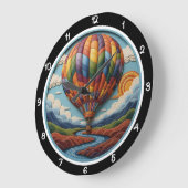 Regenboogheteballon boven rivier grote klok (Hoek)