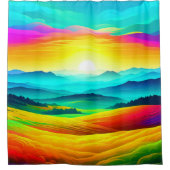 Regenboogheuvels Douchegordijn (Voorkant)