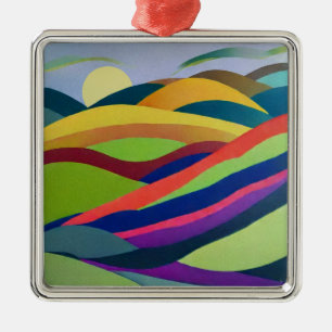 Regenboogheuvels Landschap Metalen Ornament