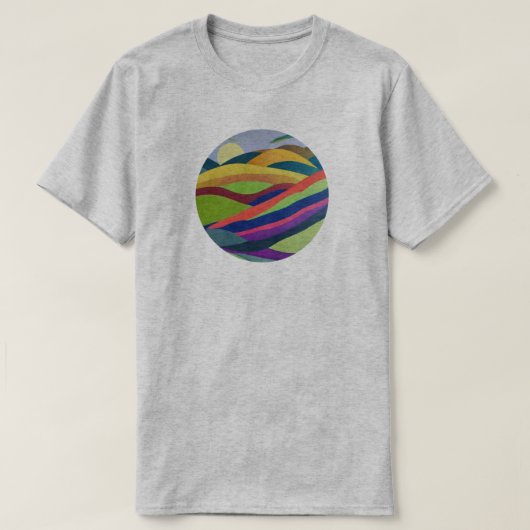 Regenboogheuvels Landschap T-shirt (Design voorkant)