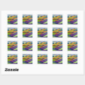 Regenboogheuvels Landschap Vierkante Sticker (Vel)
