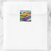Regenboogheuvels Landschap Vierkante Sticker (Tas)