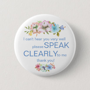 Regenbooghibiscus en blauw, hardhorend doof ronde button 5,7 cm