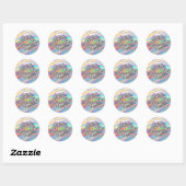 Regenboogholografie Glam Glitter Sparkly Lips Ronde Sticker (Vel)