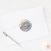 Regenboogholografie Glam Glitter Sparkly Lips Ronde Sticker (Envelop)