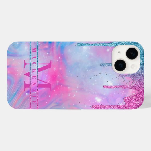 Regenboogholografisch glitter Drijft Hoesje-Mat zo Case-Mate iPhone Case (Achterkant (horizontaal))