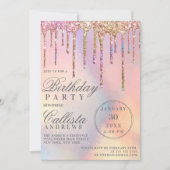 Regenboogholografisch strooisel drijft op zaterdag kaart (Voorkant)