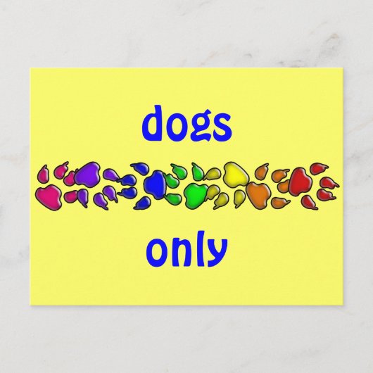 regenbooghondendruk briefkaart (Voorkant)