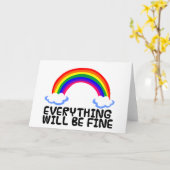 regenbooghoopsymbool coronavirus covid-19 tekstpui kaart (Gele Bloem)