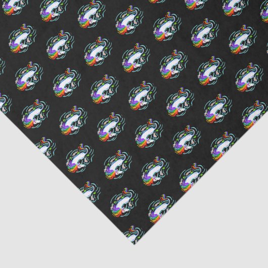 Regenbooghoorn en koi Fish Tissuepapier (Detail)