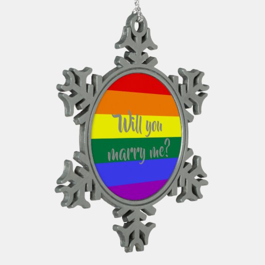 #regenbooghuwelijk voordracht kerstversiering tin sneeuwvlok ornament (Links)