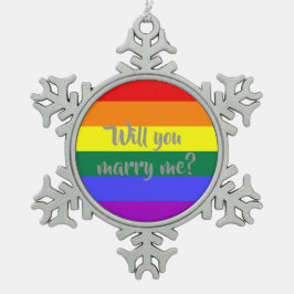 #regenbooghuwelijk voordracht kerstversiering tin sneeuwvlok ornament