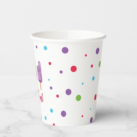 Regenboogijs pop 2 Koel 2e verjaardag Papieren Bekers (Links)