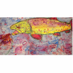 regenboogjacht fotobeeldje ornament<br><div class="desc">shows kleurrijke regenboogforel die een vlieg achtervolgt van het oorspronkelijke schilderij!</div>