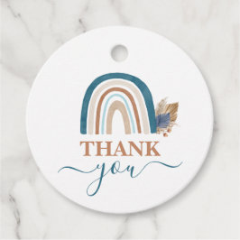 Regenboogjongen Baby shower Bedankjes Labels