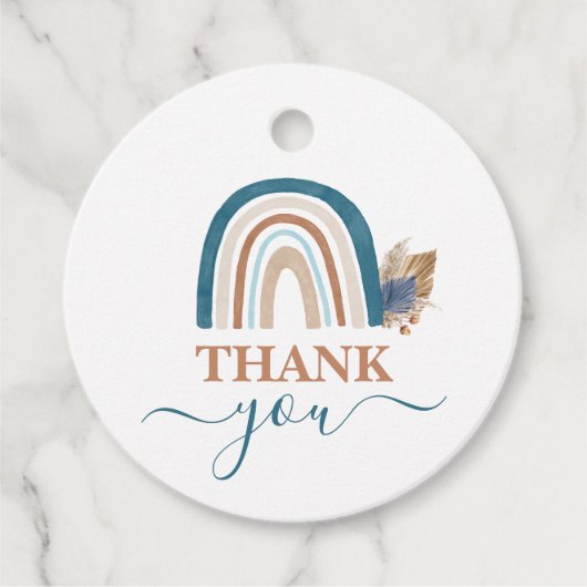 Regenboogjongen Baby shower Bedankjes Labels (Voorkant)