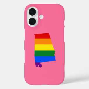 Regenboogkaart van de staat Alabama iPhone 16 Hoesje