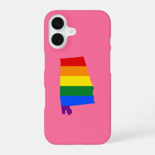 Regenboogkaart van de staat Alabama iPhone 16 Hoesje