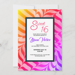 Regenboogkalligrafie Psychedelic Tiger Stripes Kaart