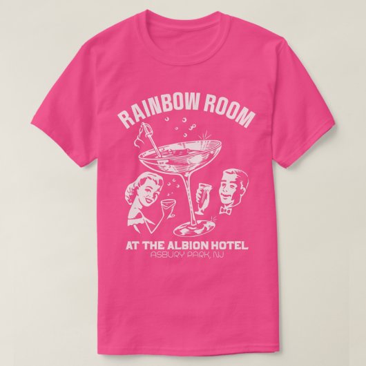 Regenboogkamer in het Albion Hotel Defunct Nachtcl T-shirt (Design voorkant)