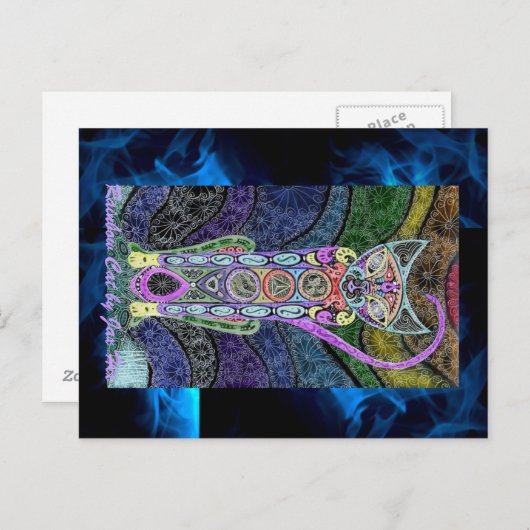 Regenboogkat Briefkaart (Voorkant / Achterkant)