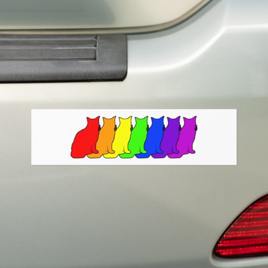 Regenboogkat Bumpersticker (Op auto)