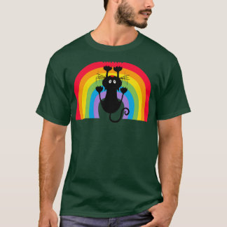 regenboogkat grappige kat op de regenboog t-shirt