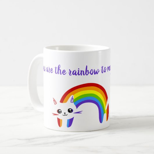 Regenboogkat Koffiemok (Voorkant links)
