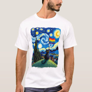 Regenboogkat Kunst Kat De Nachtwacht stijl LGBTQ P T-shirt
