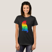 Regenboogkat L van Gay Pride T-shirt (Voorkant volledig)