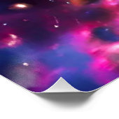 Regenboogkat Oognebula Galaxy Glossy Poster (Hoek)