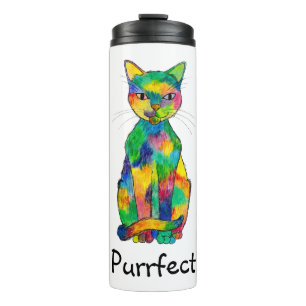 Regenboogkat Purrfect Thermal Tumbler Thermosbeker