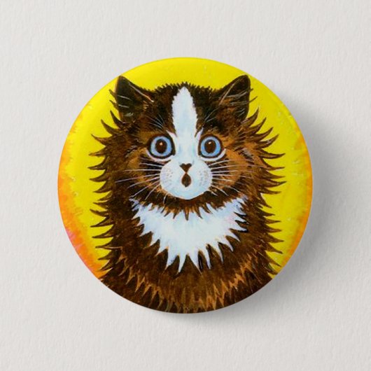Regenboogkat Ronde Button 5,7 Cm (Voorkant)