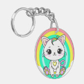 Regenboogkat Sleutelhanger (Voorkant Links)