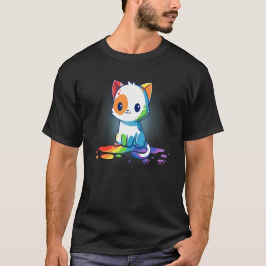Regenboogkat T-shirt (Voorkant)